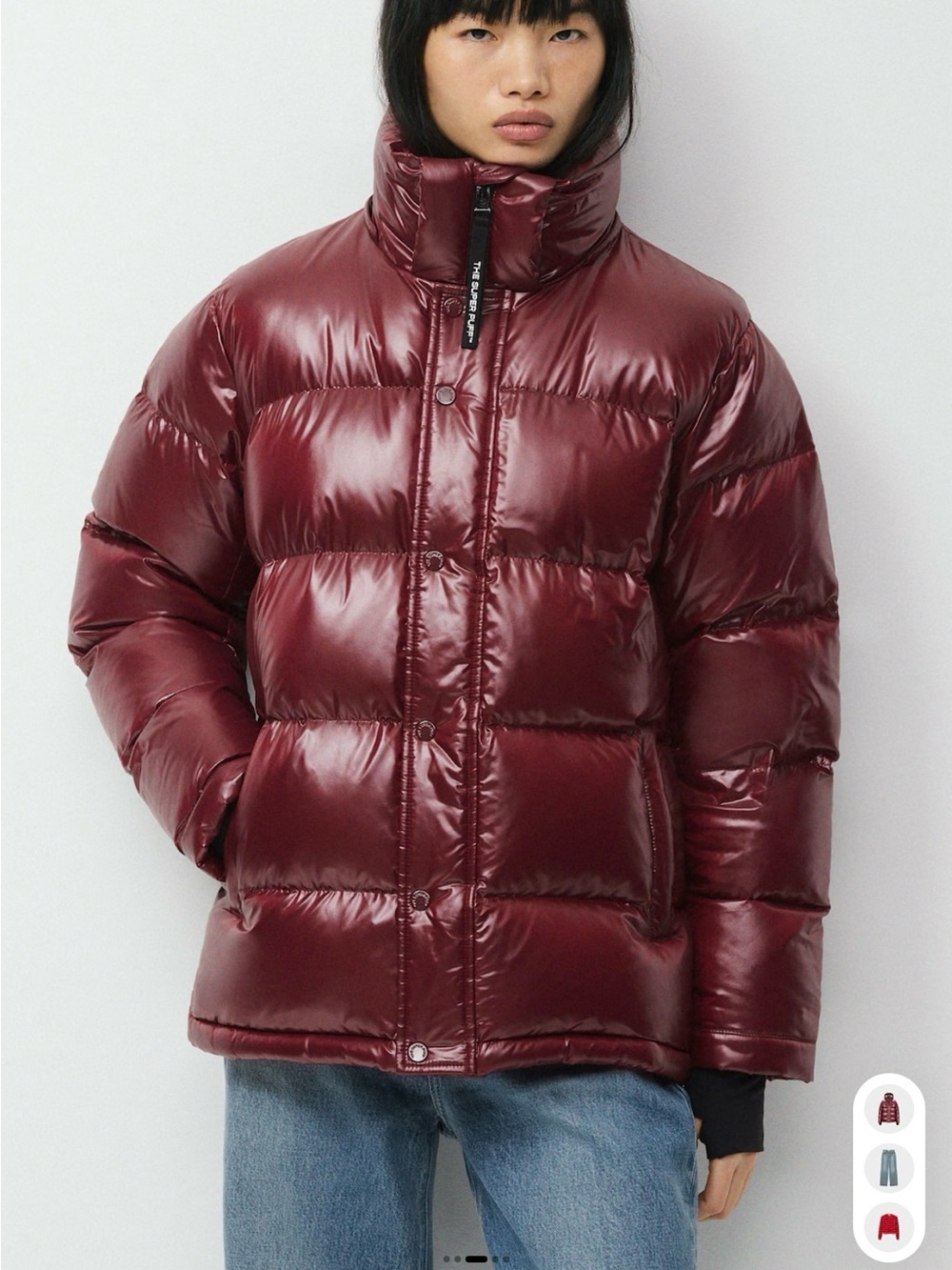 Aritzia SuperPuff Burgundy Jacket
